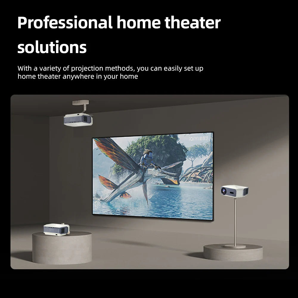 Marveloustoree projector A004 Pro Android Projector Portable Full HD Home Cinema 4K Movie Decode 1080P VideoProjector Electric Focus 3D MINI Theater