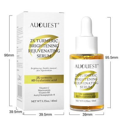 AUQUEST Vitamin C Face Serum Whitening Dark Spot Remover Hyaluronic Acid Collagen Turmeric Serum Brightening Facial Skin Care