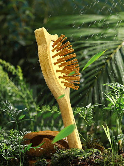 Eco Bamboo Hair Brush Nature Wooden Anti-Static Detangle Brush Hair Scalp Massage Comb Air Cushion Styling Tools for Women Men