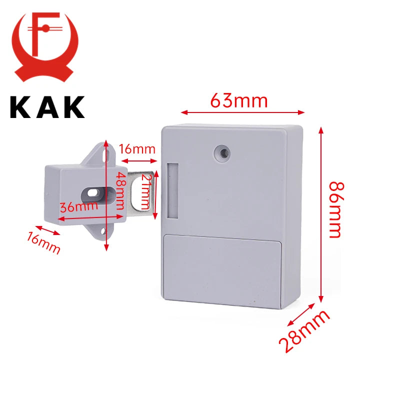 KAK Electronic Lock Locker RFID Cabinet Lock Invisible Sensor Lock Hidden Drawer Locks Keyless Child Safety Lock Door Hardware