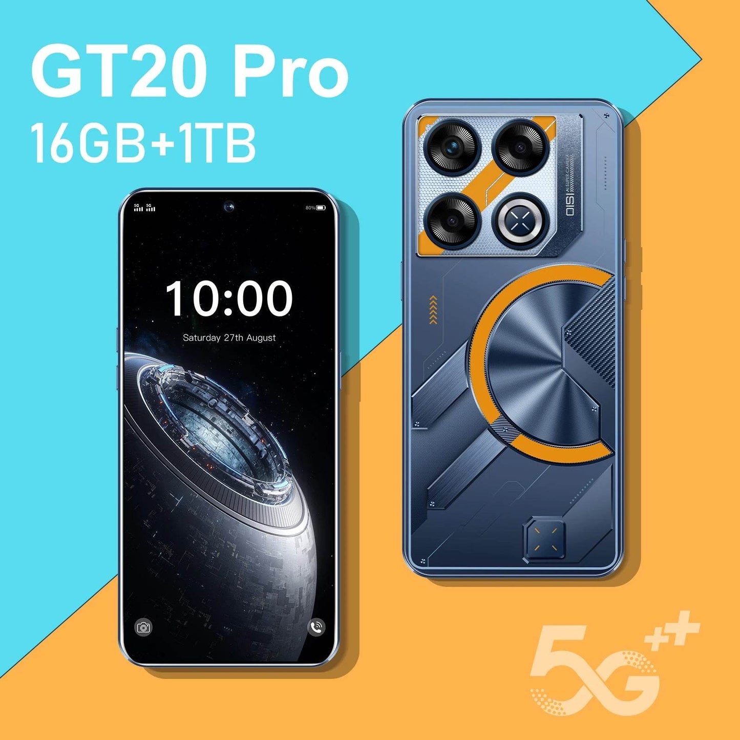 2025 New GT20 Pro Smartphone 7.3 inch Full Screen 4G/5G Cell Phone 16TB+1TB 7800mAh Mobile Phones 108MP Global Version Celulares - MarvelouStoree