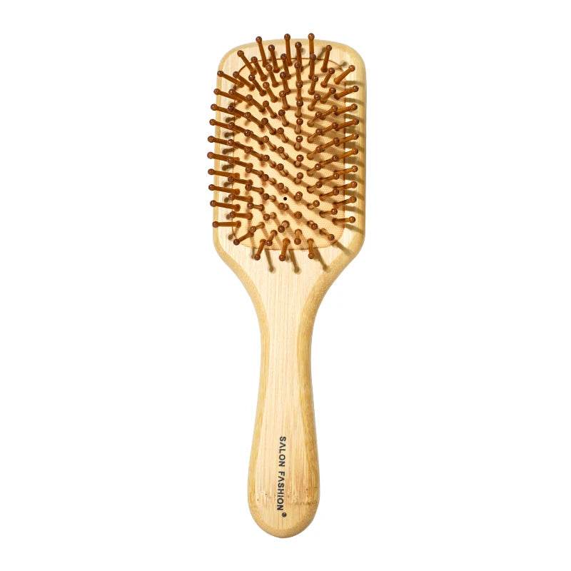 Eco Bamboo Hair Brush Nature Wooden Anti-Static Detangle Brush Hair Scalp Massage Comb Air Cushion Styling Tools for Women Men - MarvelouStoree