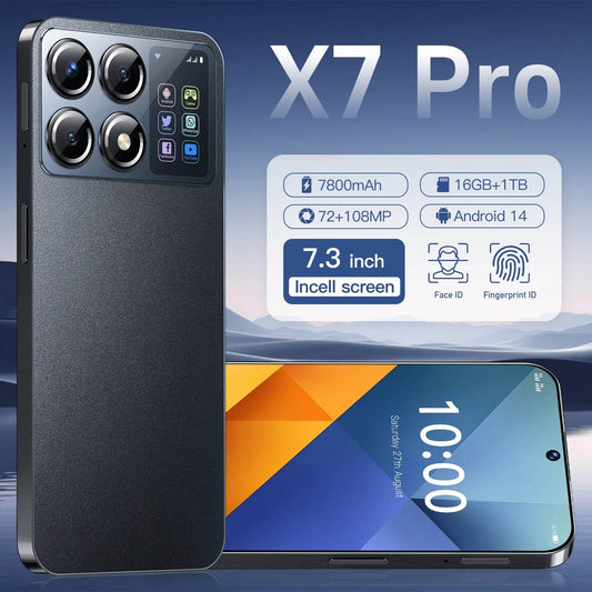 New X7 Pro Smartphone 7.3 inch Full Screen 4G/5G Cell Phone 16TB+1TB 7800mAh Mobile Phones 108MP Global Version Celulares - MarvelouStoree