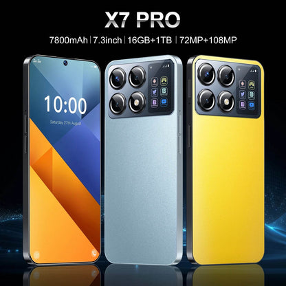 2024 New X7 Pro Smartphone 7.3 inch Full Screen 4G/5G Cell Phone 16TB+1TB 7800mAh Mobile Phones 108MP Global Version Celulares - MarvelouStoree