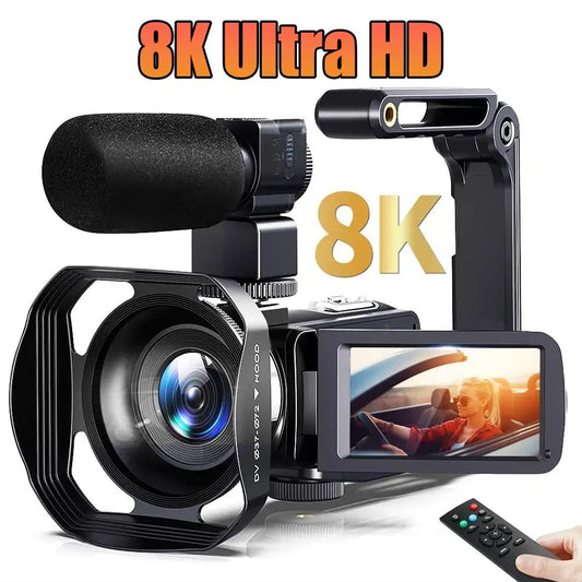 8K Video Camera HD Digital Camcorder 18X igital Zoom Digital Recorder 3 Inch LCD Touch Screen Portable Recording Camcorder