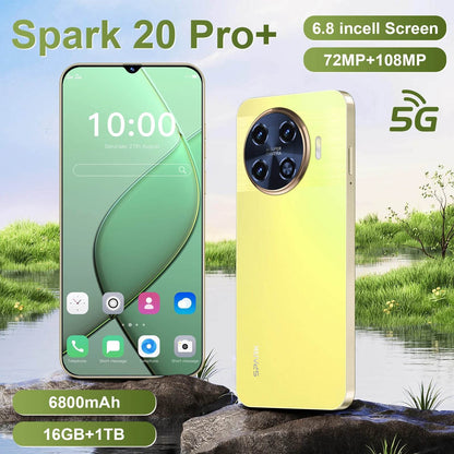 Spark 20 Pro+ Smartphone 6.8 inch Full Screen 4G/5G Cell Phone 16TB+1TB 6800mAh Mobile Phones 108MP Global Version Celulares - MarvelouStoree