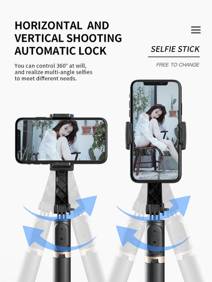 Roreta 2023 NEW Gimbal Stabilizer Selfie Stick Foldable Wireless Tripod with Bluetooth Shutter Monopod for IOS Android