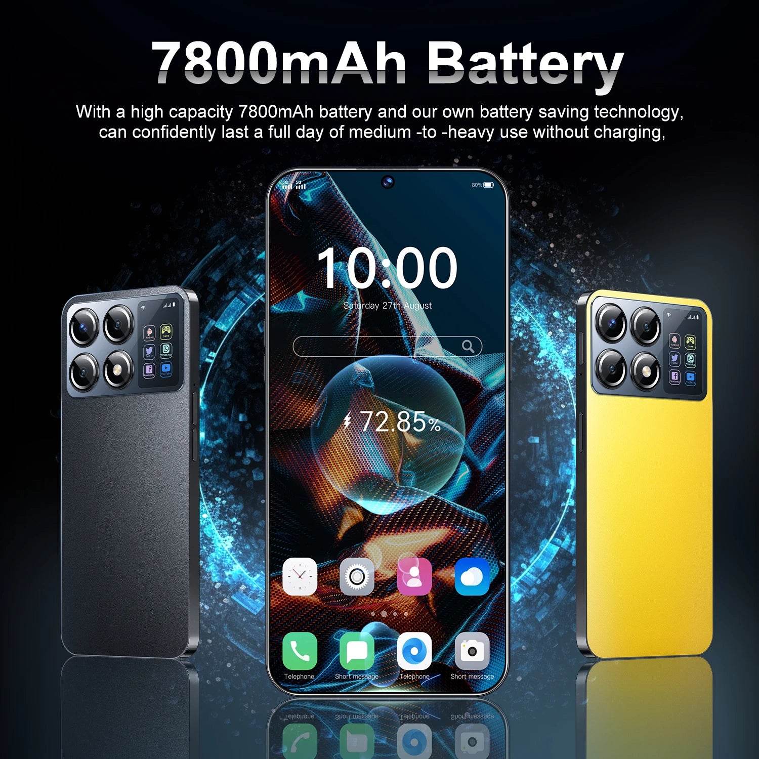 2024 New X7 Pro Smartphone 7.3 inch Full Screen 4G/5G Cell Phone 16TB+1TB 7800mAh Mobile Phones 108MP Global Version Celulares - MarvelouStoree