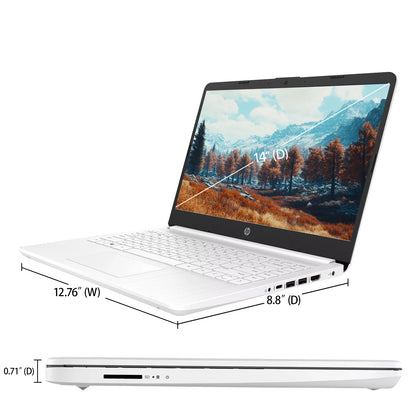 HP Newest 14" Business Laptop,Intel Celeron N4120,Up to 16GB RAM,320GB Storage(64GB eMMC+256GB Micro SD),1Year Office 365,White