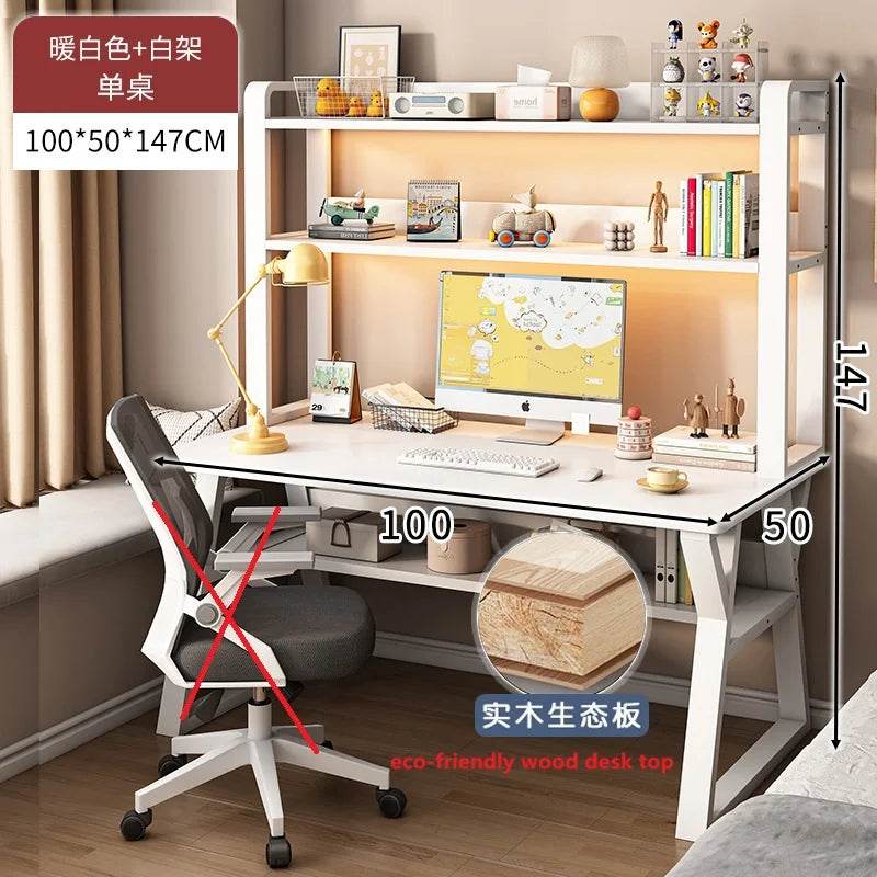 Computer Study Desk With Storage Bookshelf Office Workstation Organizer Desk for Home Students Professionals Length 100/120cm - MarvelouStoree