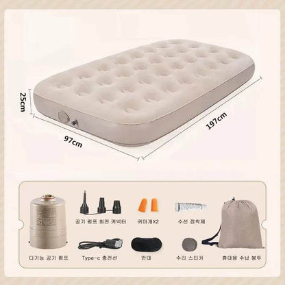 Air Bed with Built in Electric Pump Blow Up Bed with Pillow Elevated Inflatable Air Mattress for Home Guest Outdoor Camping, Ten - MarvelouStoree