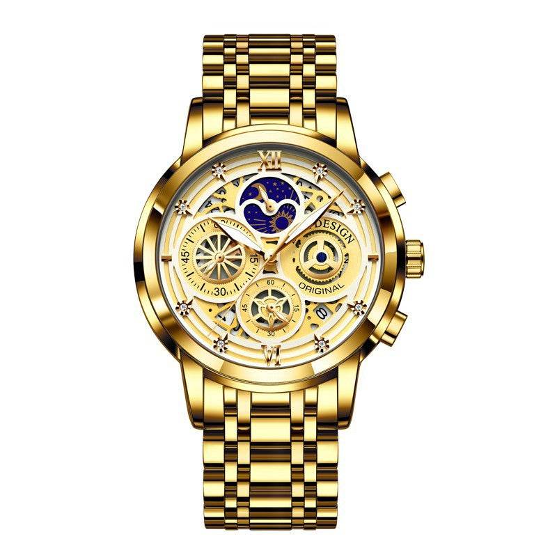 Men's Quartz Watch Skeleton New Concept Waterproof Watch Multifunctional Watch - MarvelouStoree