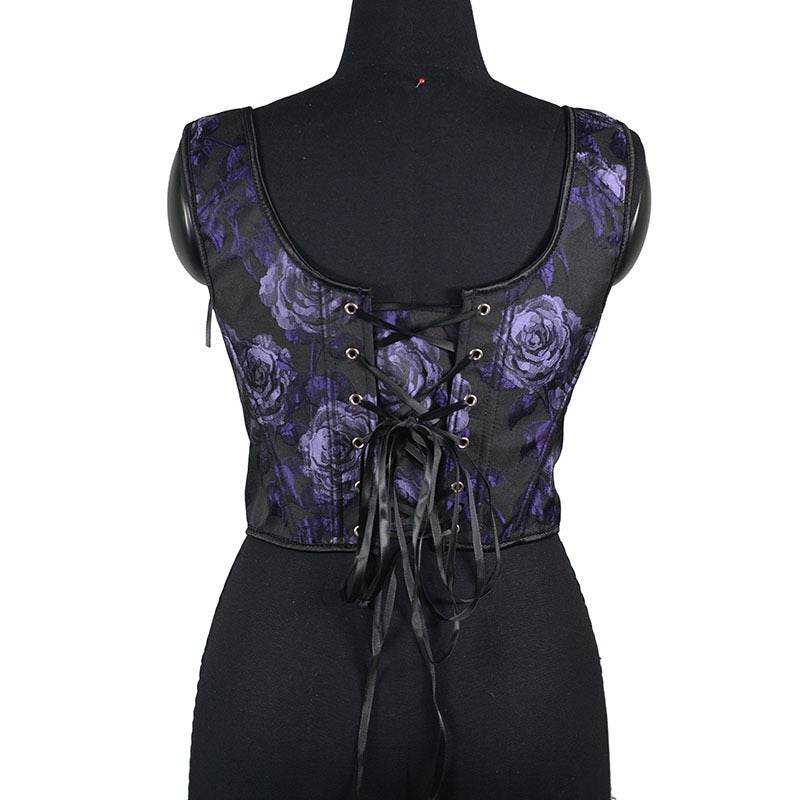 Rose Print Herringbone Corset Body Shaper - MarvelouStoree