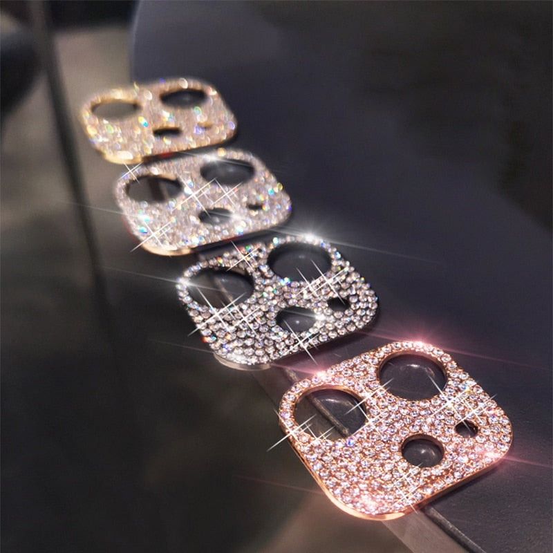 3D Diamond Camera Case For iPhone 12 Pro Max 12 Mini Case Glitter Crystal Camera Lens Protector Cover For iPhone 11 12 Pro Max 2