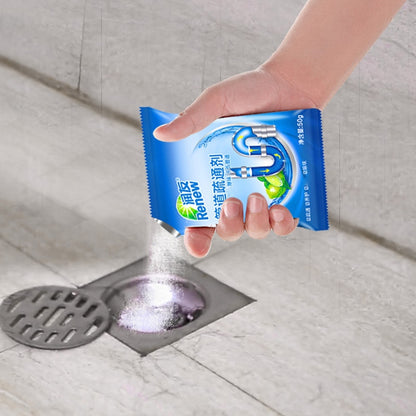 Powerful sink drain cleaners Sticks sewage decontamination to deodorant The kitchen toilet bathtub sewer cleaning powder 50g/pac