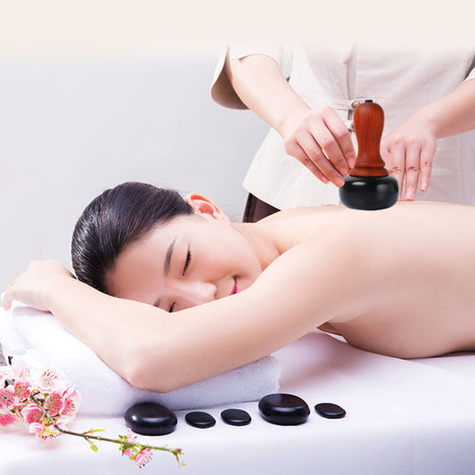 PASTSKY Hot Stone Electric Gua Sha Massager Bian Stone Guasha Tool Skin Scraping Back Face Massage Body Warm Moxibustion Therapy