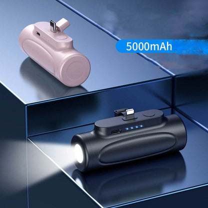 New creative power bank flashlight outdoor LED mini capsule portable fast charge 5000mAh power bank