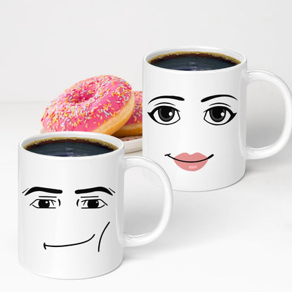 Roblox woman facial expression mug creative boys ceramic breakfast coffee milk cup