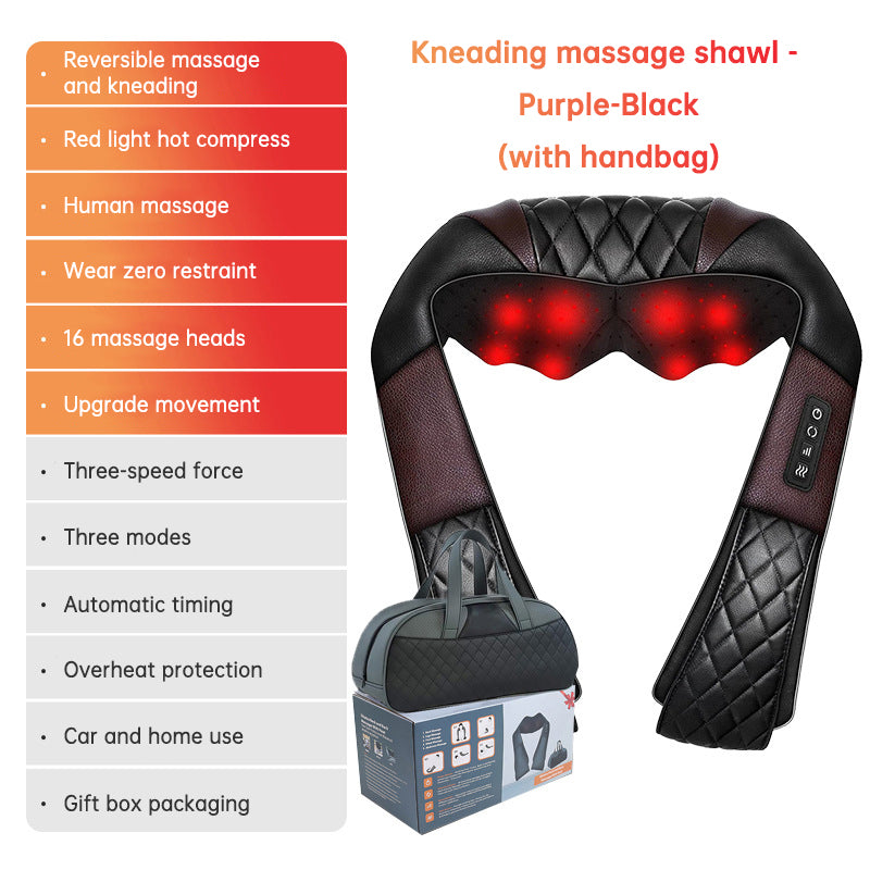 Kneading massage shawl massager SKG cervical spine massager household electric waist and back hot compress massager With bag