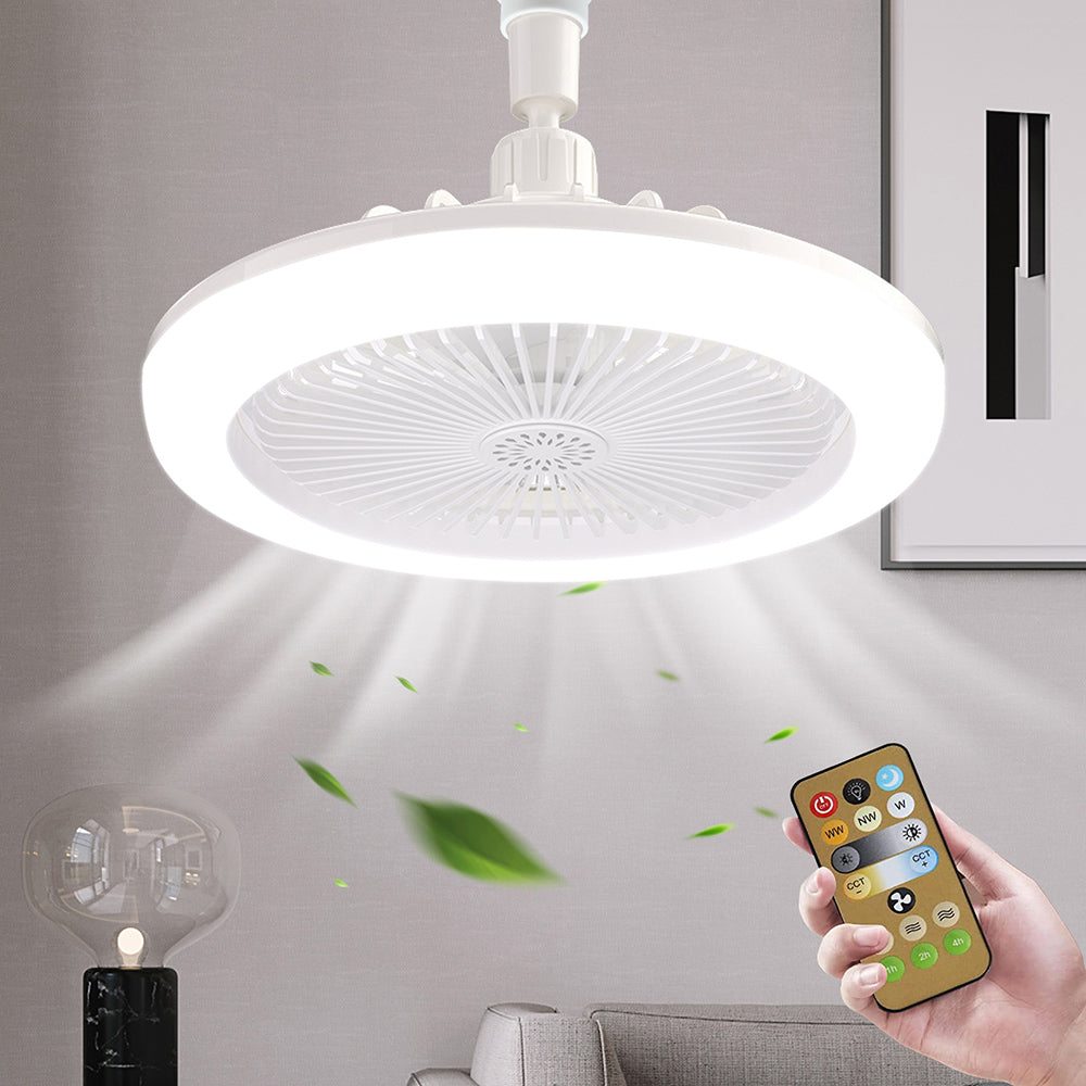 30W E27 LED Ceiling Fans with Light Remote Control Dimmable Ceiling Lamp Bulb Indoor Bedroom Chandelier with Cooling Fan 3 Modes