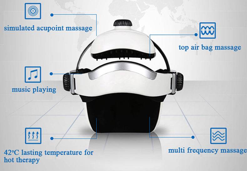 Automatic Air Pressure Head Massage Helmet Dual Vibrating Electric Head Massager Machine - MarvelouStoree