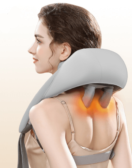 High battery life cervical spine massager neck trapezius muscle shoulder waist leg kneading hot compress massage shawl - MarvelouStoree