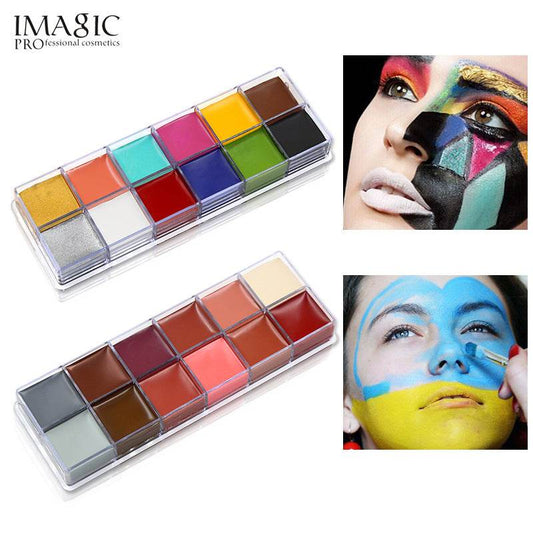 IMAGIC 12 Color Oil Paint Professional Body Painting World Cup Halloween Drama Performance Face Oil Paint - MarvelouStoree