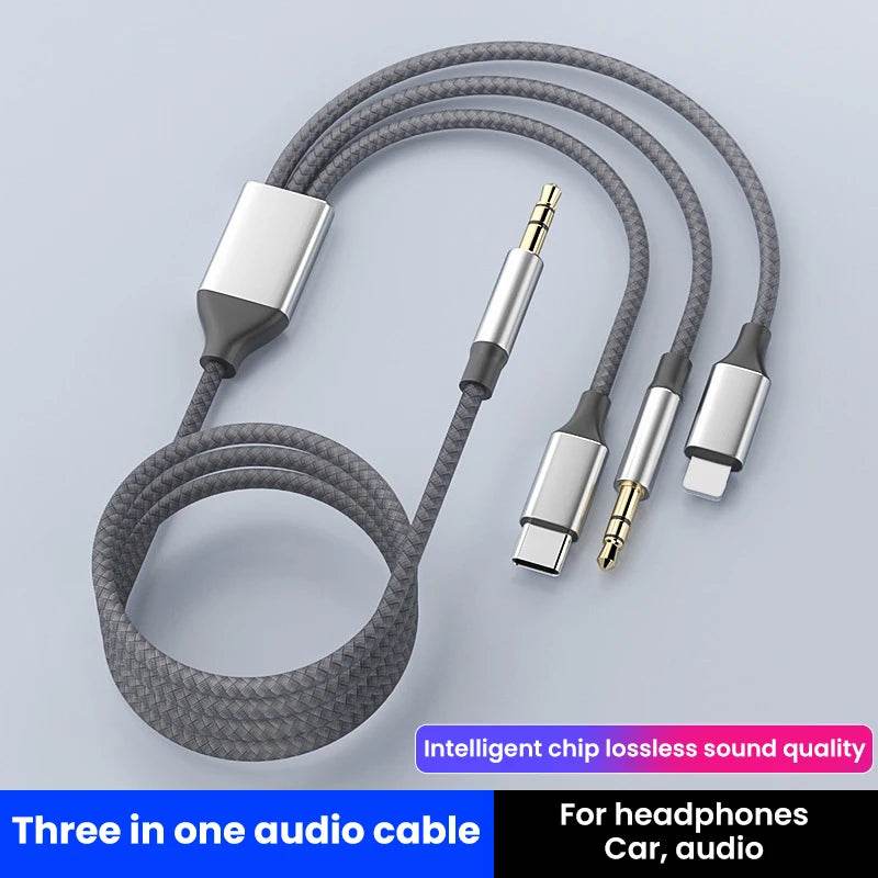 UX audio cable suitable for Apple Type-C three in one audio cable, computer audio two in one connection cable - MarvelouStoree