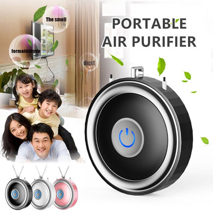 USB Portable Wearable Air Purifier, Personal Mini Air Necklace Negative Ion Air Freshener- No Radiation Low Noise For Adults Kid