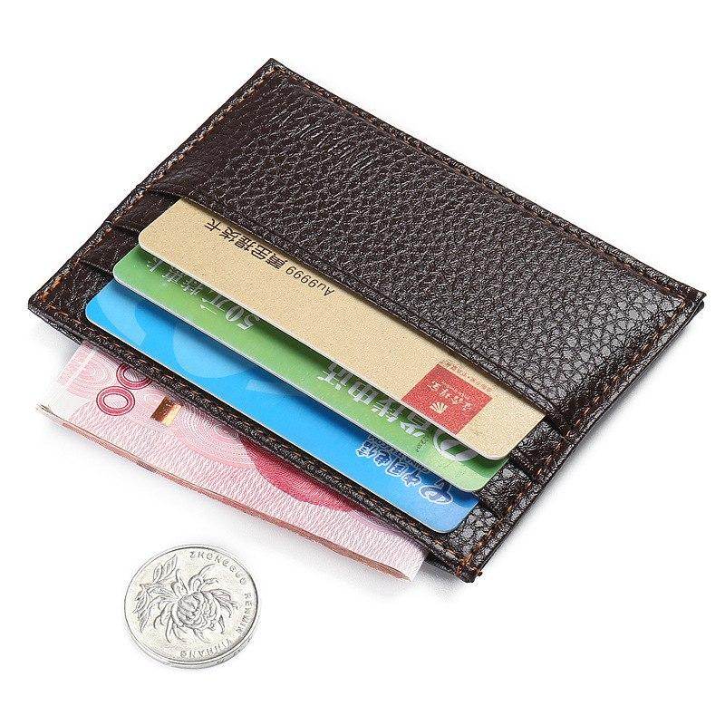 Credit Holder Card Fashion Vintage Retro Texture Mini ID Holders Business Credit Card Holder Leather Slim Bank Case Purse Wallet