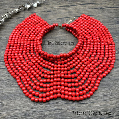 Wooden bead body chain handmade beaded women's clothing necklace shawl