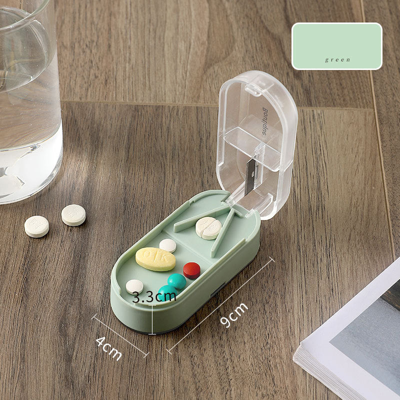 Medicine Dispenser Cutting Pill Box Cutting Tablet Packing Box Carry-On Pack a Week Small Pill Box