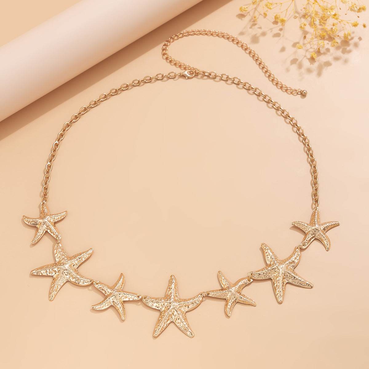 Ocean vacation style starfish waist chain body sexy beach imitation pearl flower body chain - MarvelouStoree