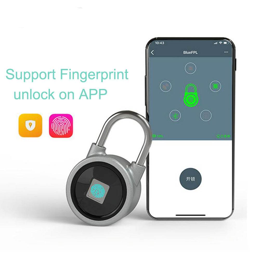 Fingerprint Smart Keyless Lock Waterproof APP Button Password Unlock Anti-Theft Padlock Door Lock - MarvelouStoree