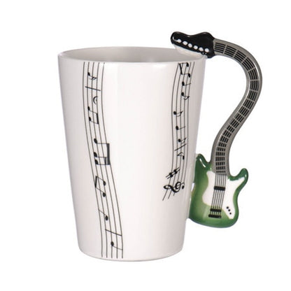 Guitar Ceramic Cup Personality Music Note Milk Juice Lemon Mug Coffee Tea Cup Home Office Drinkware Unique Gift