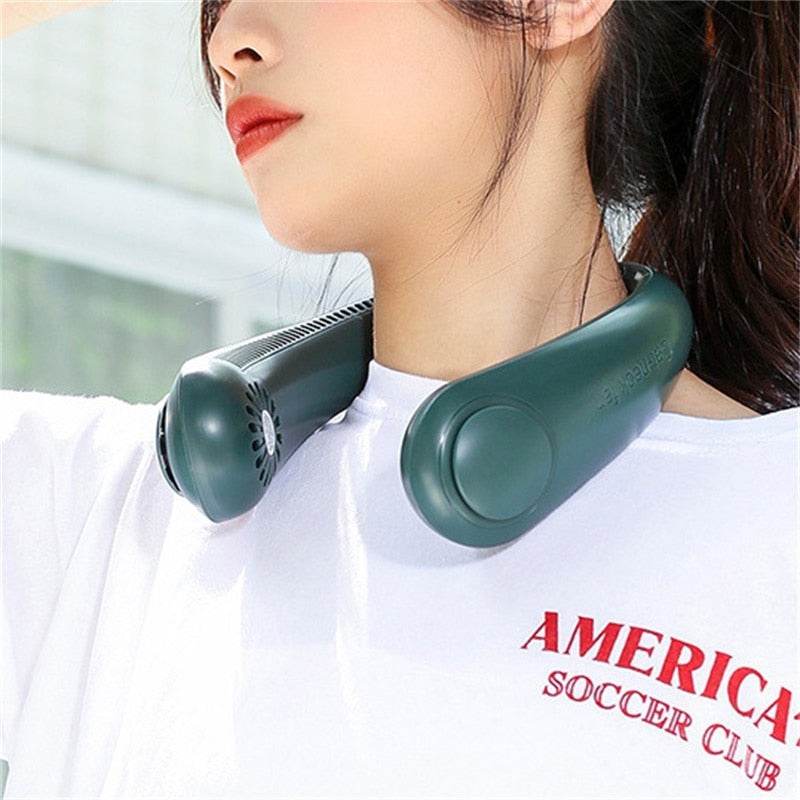 New Xiaomi Mini Neck Fan Portable Wireless Bladeless Fan USB Rechargeable Leafless Fans Air Cooler Cooling Wearable Neckband Fan - MarvelouStoree