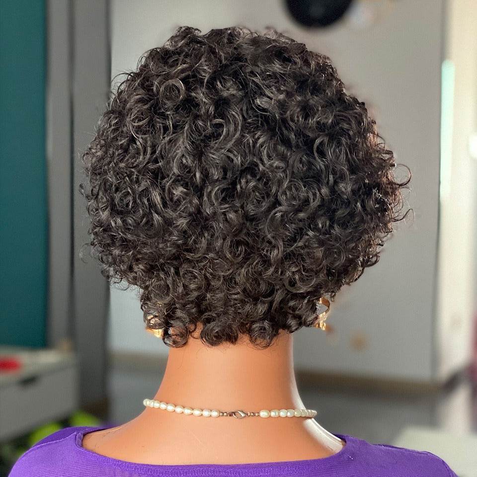 Curly Pixie Cut Lace Wig Human Hair - MarvelouStoree