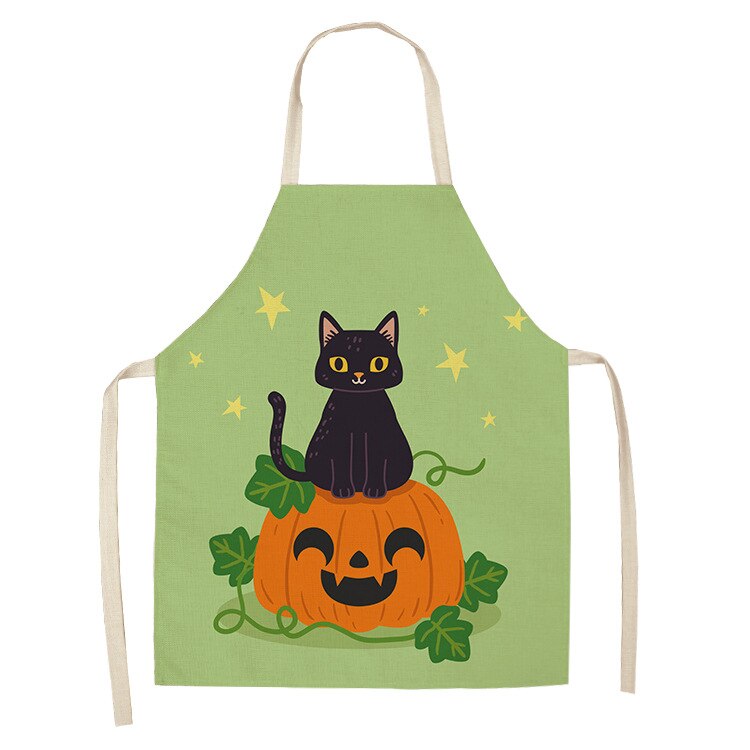 Cat Kitchen Aprons For Women Cotton Linen Bibs Household Cleaning Pinafore Home Cooking Apron kids kitchen barber