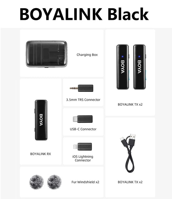 BOYA LINK BOYALINK Wireless Lavalier Lapel Microphone for iPhone Android DSLR Camera Youtube Live Streaming Audio Recording