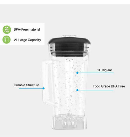 BPA Free 3HP 2200W Heavy Duty Commercial Grade Blender Mixer Juicer High Power Food Processor Ice Smoothie Bar Fruit Blender - MarvelouStoree