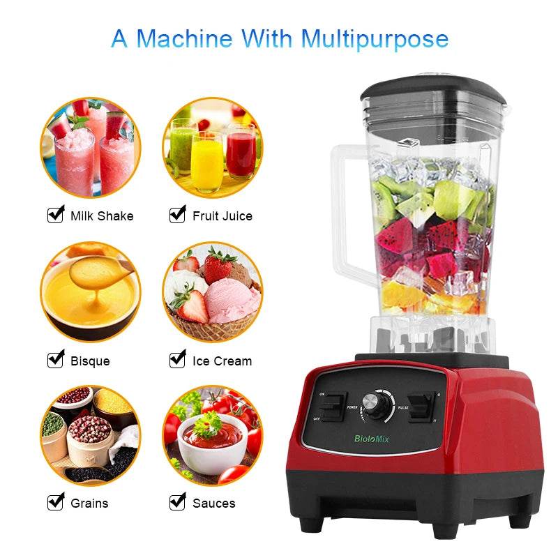 BPA Free 3HP 2200W Heavy Duty Commercial Grade Blender Mixer Juicer High Power Food Processor Ice Smoothie Bar Fruit Blender - MarvelouStoree