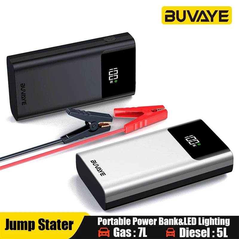 BUVAYE Car Jump Starter 3 In 1 Portable Car Battery Booster Power Bank LED Lighting Small Battery Starter Device For 12V Cars - MarvelouStoree