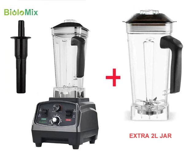 BioloMix 3HP 2200W Heavy Duty Commercial Grade Timer Blender Mixer Juicer Fruit Food Processor Ice Smoothies BPA Free 2L Jar - MarvelouStoree