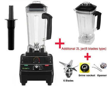 BioloMix BPA Free 2L Jar 2200W Professional Smart Timer Pre-programed Blender Mixer Juicer Food Processor Ice Smoothies Crusher - MarvelouStoree