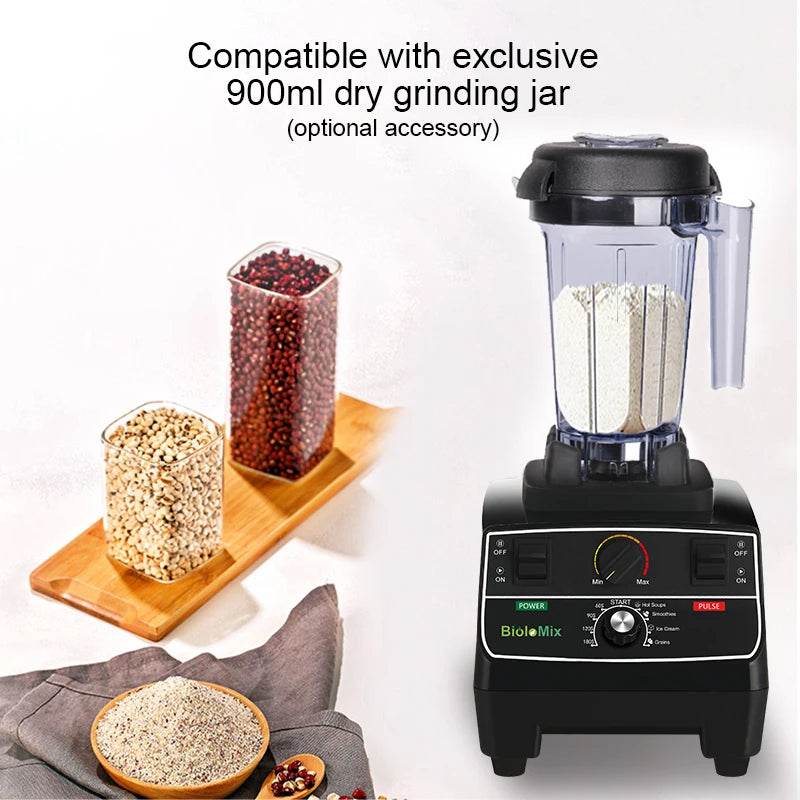 BioloMix BPA Free 2L Jar 2200W Professional Smart Timer Pre-programed Blender Mixer Juicer Food Processor Ice Smoothies Crusher - MarvelouStoree