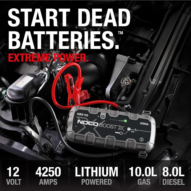 Boost X GBX155 4250A 12V UltraSafe Portable Lithium Jump Starter,  Cables for up to 10.0-Liter Gas and 8.0-Liter Diesel Engines