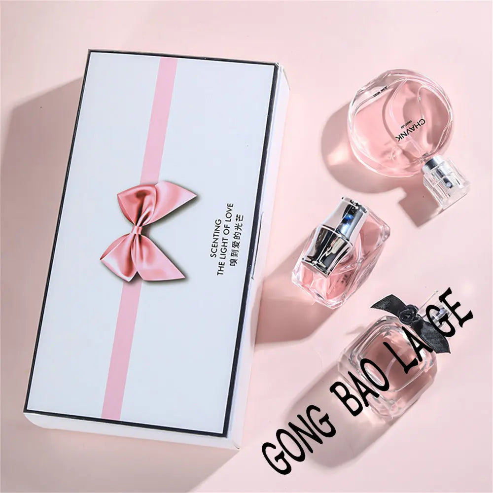 Brand 90ml Gift Box 3PCS Set Women Perfume Spray Exudes Feminine Charm Lasting Fragrance Floral Scent pheromone Eau De Parfum