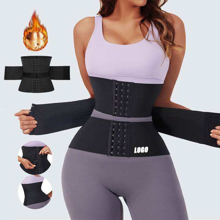 Waist Trainer Sports Sweat Postpartum Body Sculpting Double Belt Buckle Abdominal Belt - MarvelouStoree