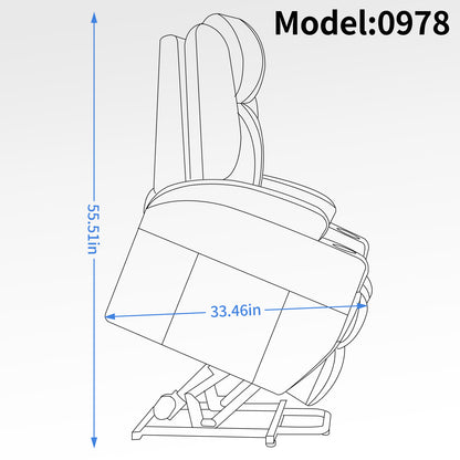 Up to 350lbs Okin Motor Power Lift Recliner Chair for Elderly Brown