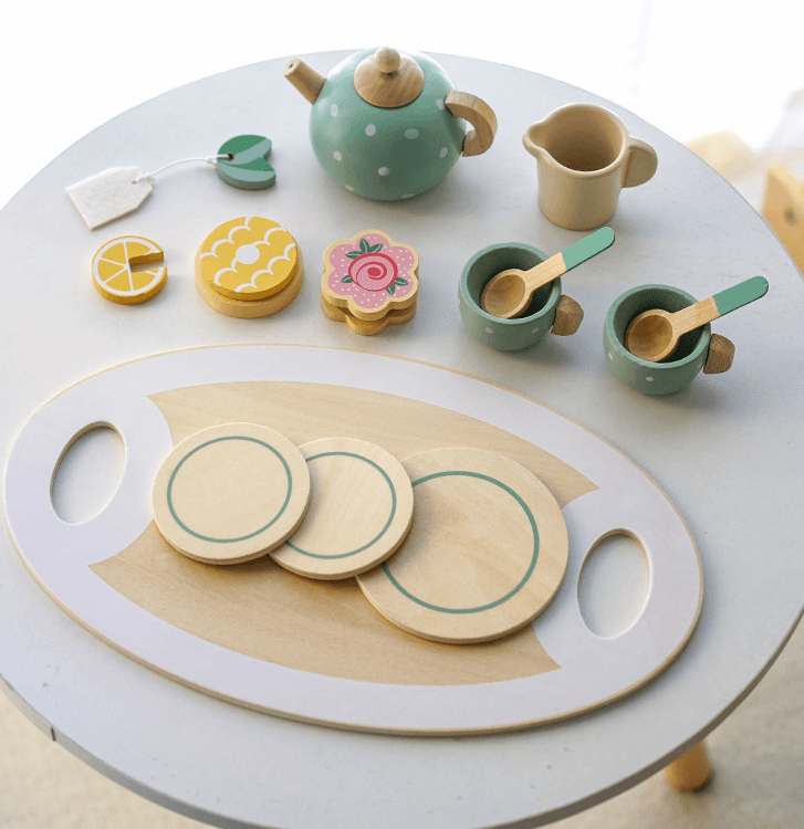 Children's Home Afternoon Tea Desserts Cake Sales Teapot Cups Tea Set Wooden Christmas Toys Gifts - MarvelouStoree